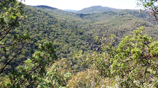 Looking east towards upper Moore Creek valley - dam hidden